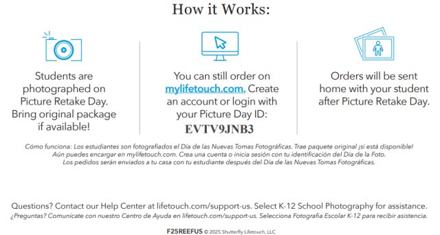 directions for picture day